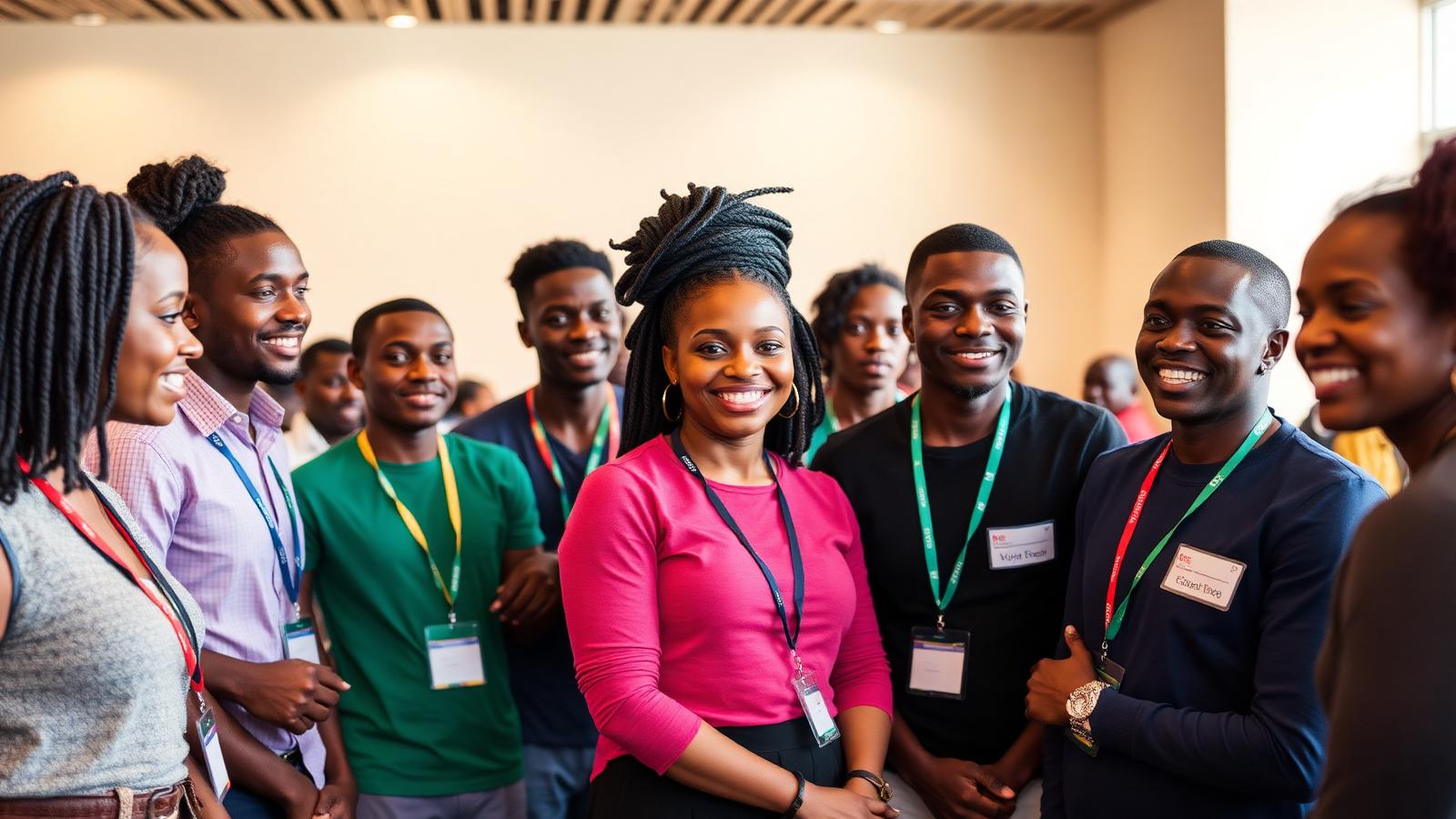 South Sudanese youth leaders at a community conference